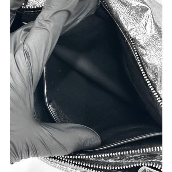 FERRAGAMO Silver Metallic Barra Shoulder Bag A-A29691 - Picture 9 of 13